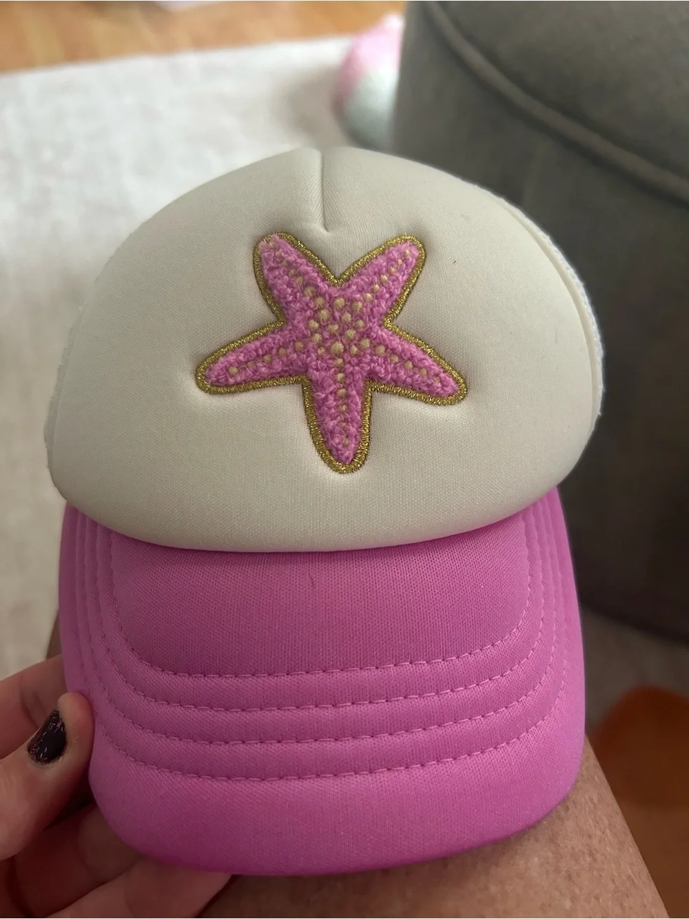 Pink Starfish Kids Trucker Hat - Pink & Cream J.Crew